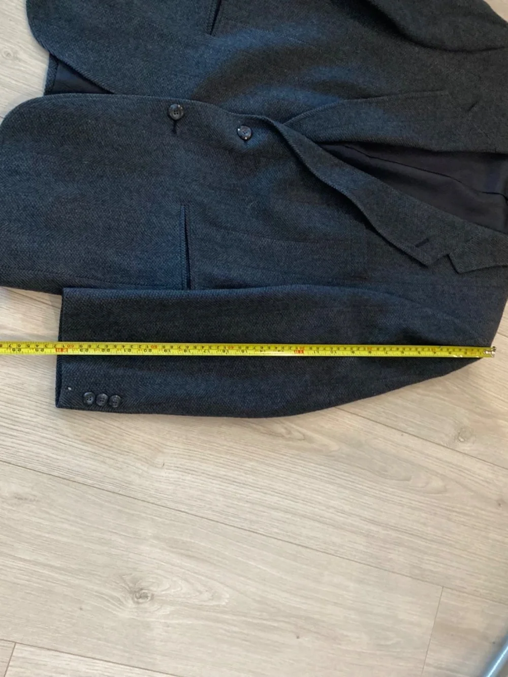 Vintage Kuppenheimer Charcoal Gray Wool Suit Jacket Sport Coat Blazer Men's Size - Picture 9 of 12
